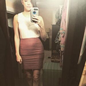 Express brown mini pencil skirt size 00​